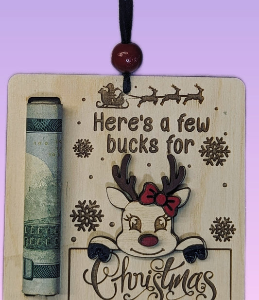 Here's a few bucks money holder Christmas ornaments