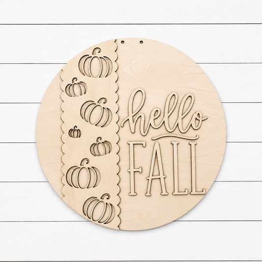 Hello Fall Round Door Sign DIY Kit