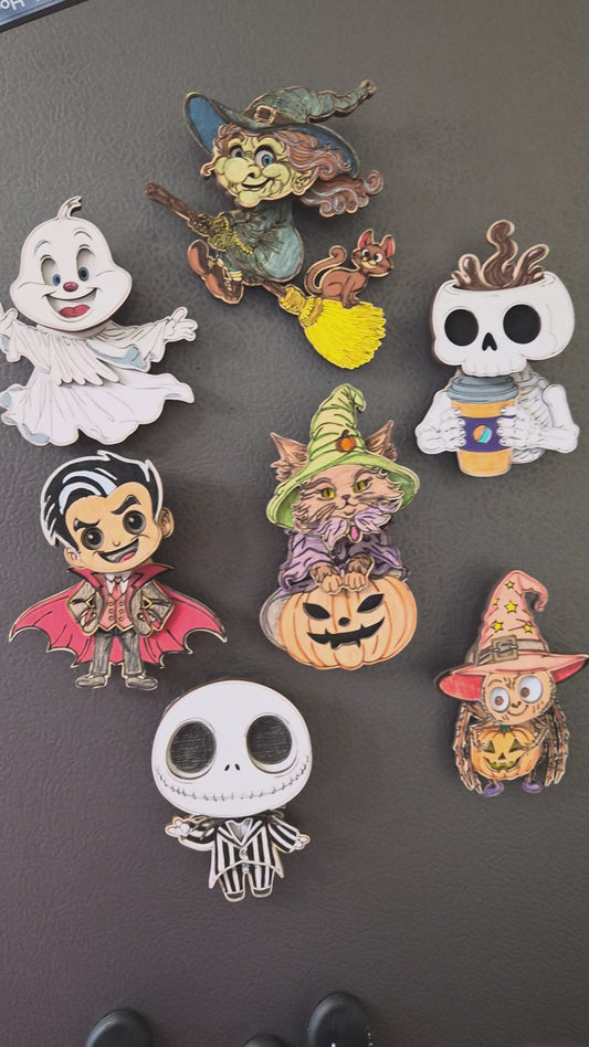 Halloween Swinging Magnets – Hand Painted Baltic Birch