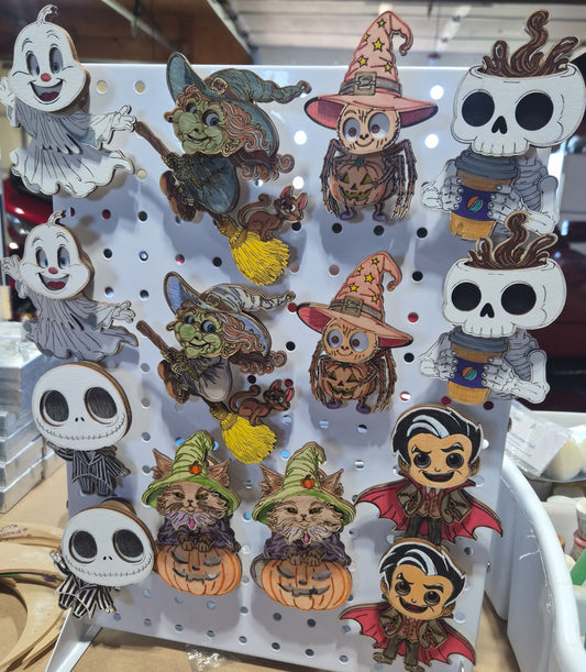 Halloween Swinging Magnets – Hand Painted Baltic Birch