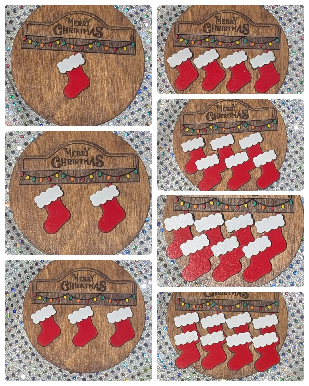 Stockings hung with care ornament personalization