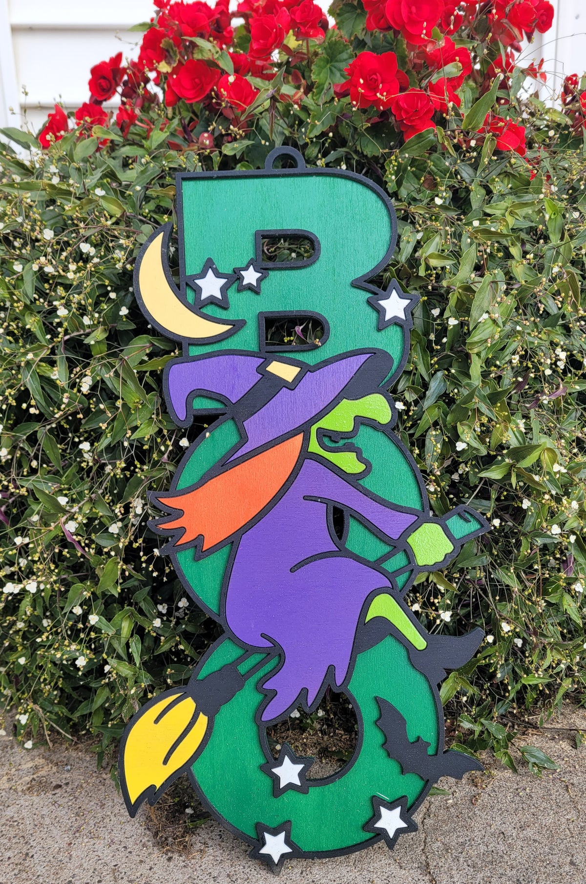BOO Sign with Witch